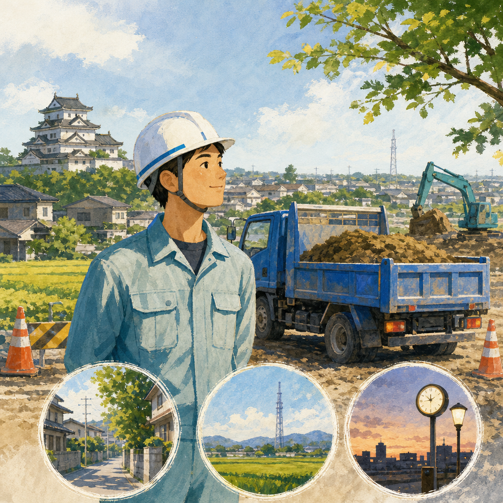 白岡転職は近場現場へ、未経験の3tダンプ作業員
